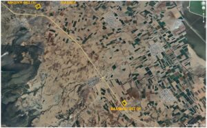 Δορυφορική εικόνα πειραματικών αγρών κοντά στα Φάρσαλα, Ελλάδα,